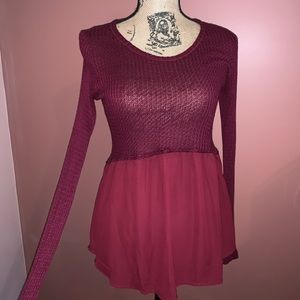 Red long sleeve top